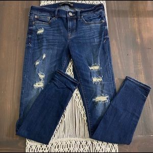 Express Distressed Mid Rise Jeggings